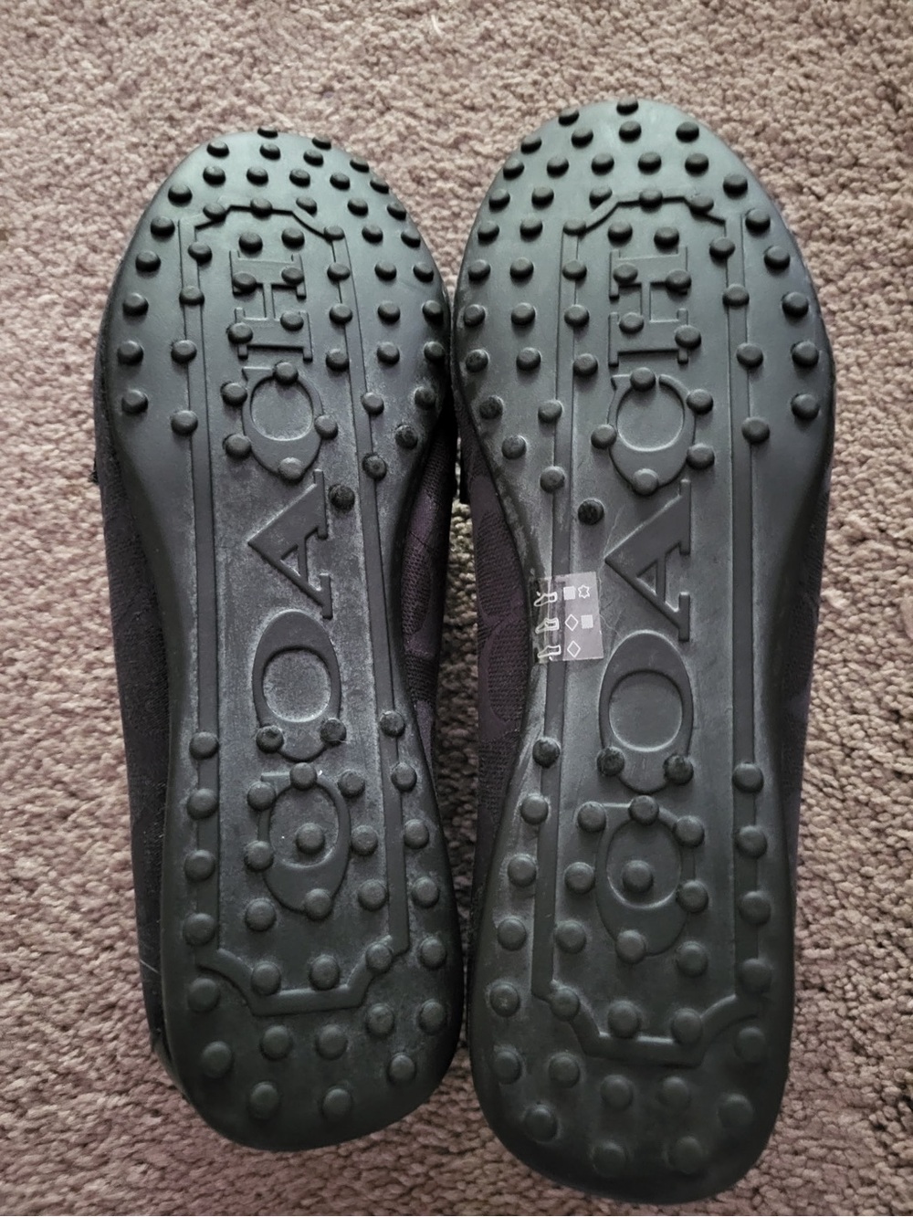 Coach Black Signature Logo Loafers with Silver Buckle - Picture 3 of 4